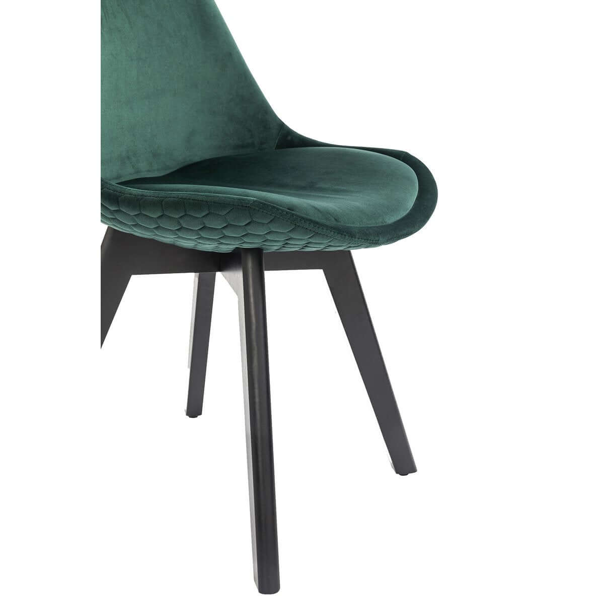 Set of 2 dining chairs in green velvet - SalesFever