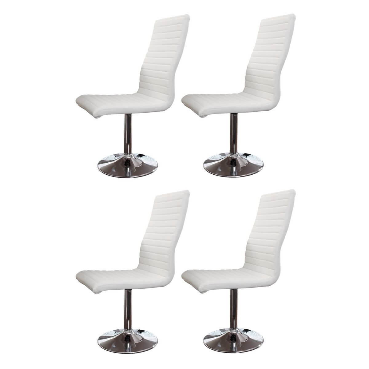 Set of 4 dining chairs in white imitation leather look - SalesFever