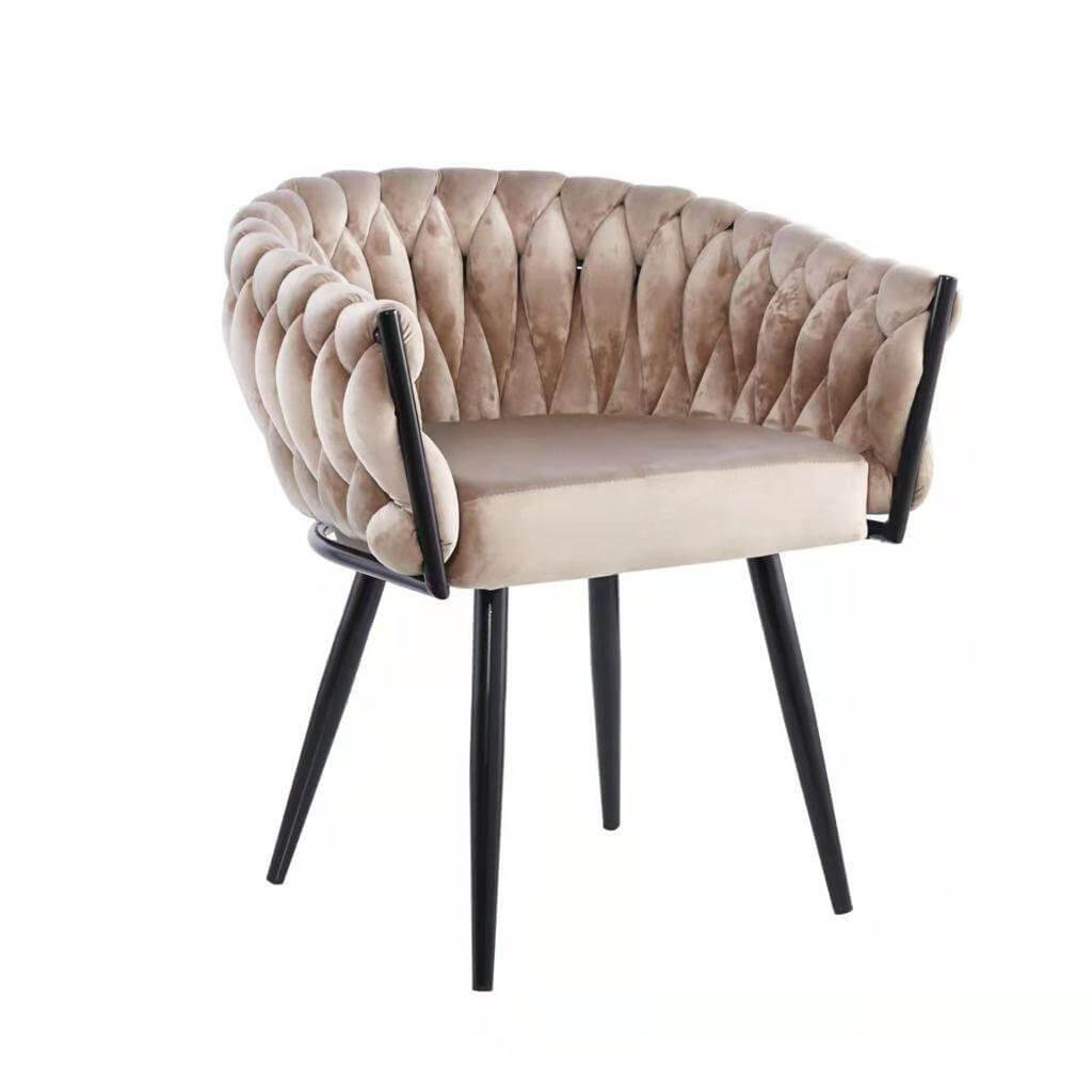Eva Chair Velvet Taupe Black Frame - Luxury Living B.V.