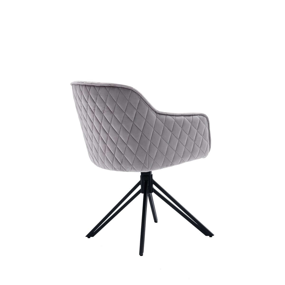 Armchair with honeycomb quilting in light gray - SalesFever