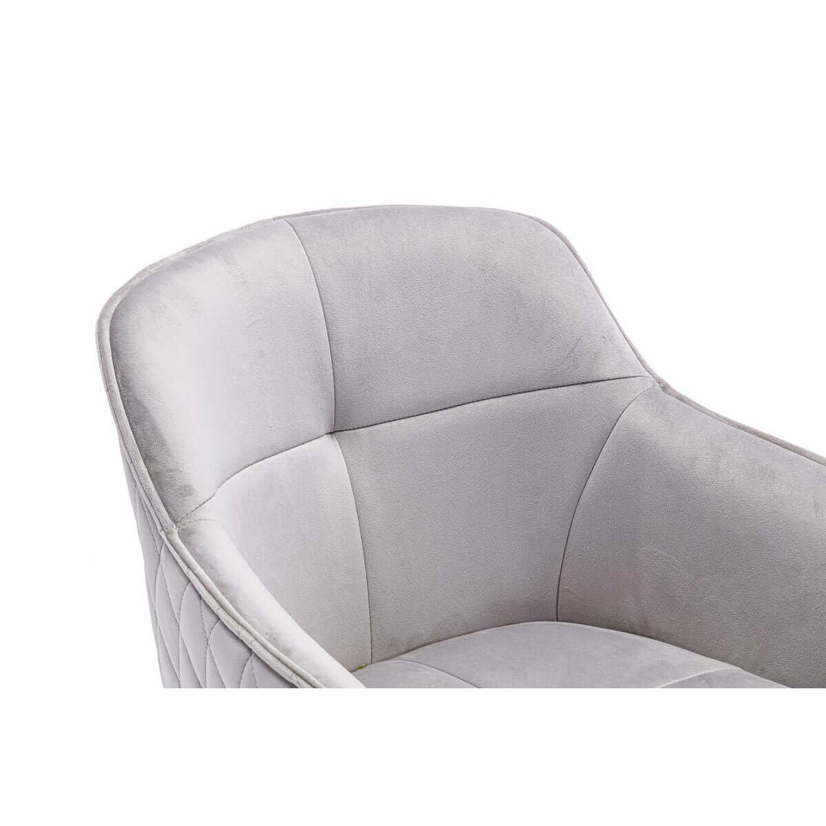 Armchair with honeycomb quilting in light gray - SalesFever