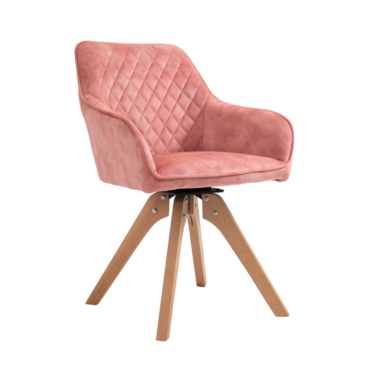 Armchair vintage velvet velor, rose - SalesFever
