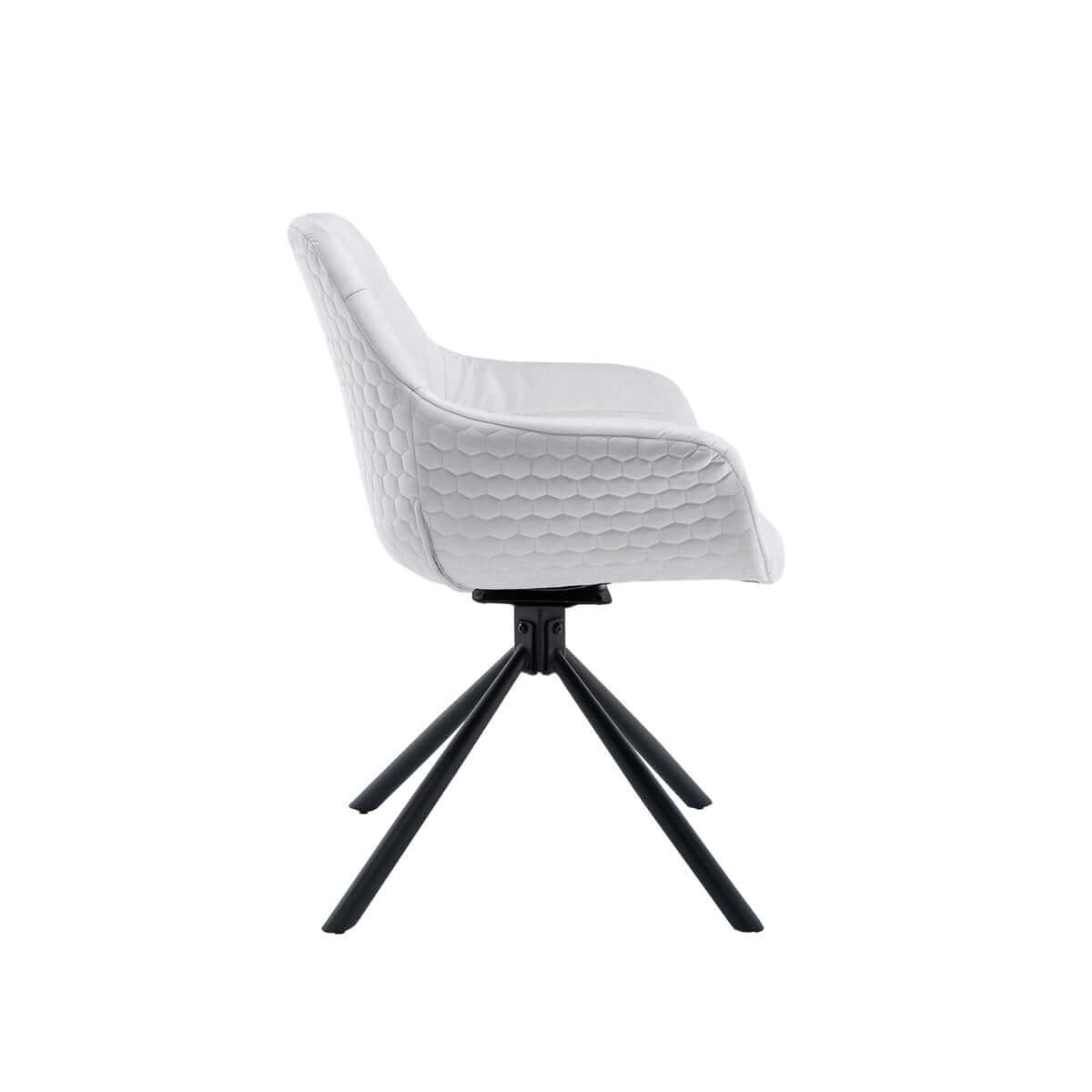 Armchair with honeycomb quilting in light gray velvet - SalesFever