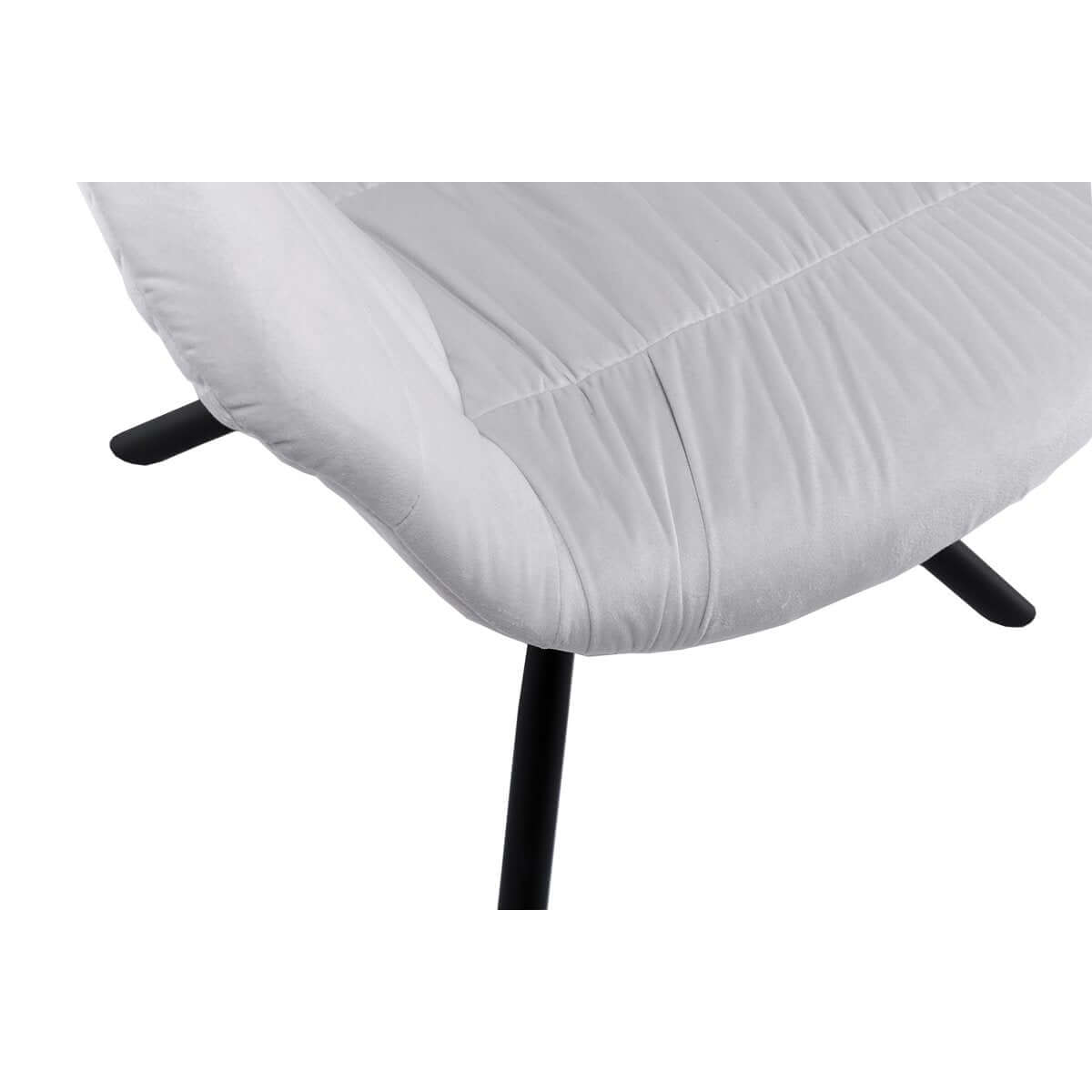 Armchair with honeycomb quilting in light gray velvet - SalesFever