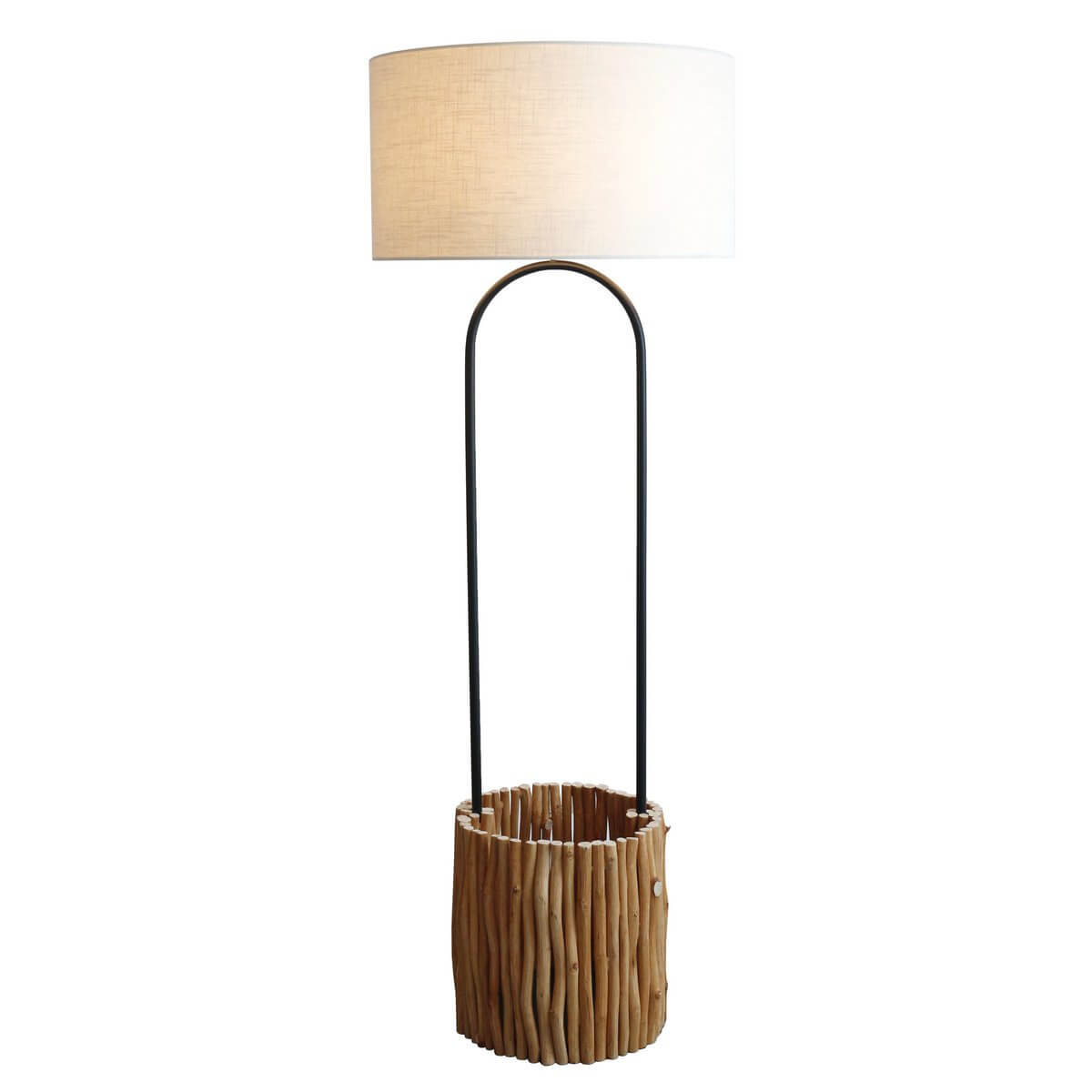 Floor lamp driftwood natural/white 155 cm - SalesFever