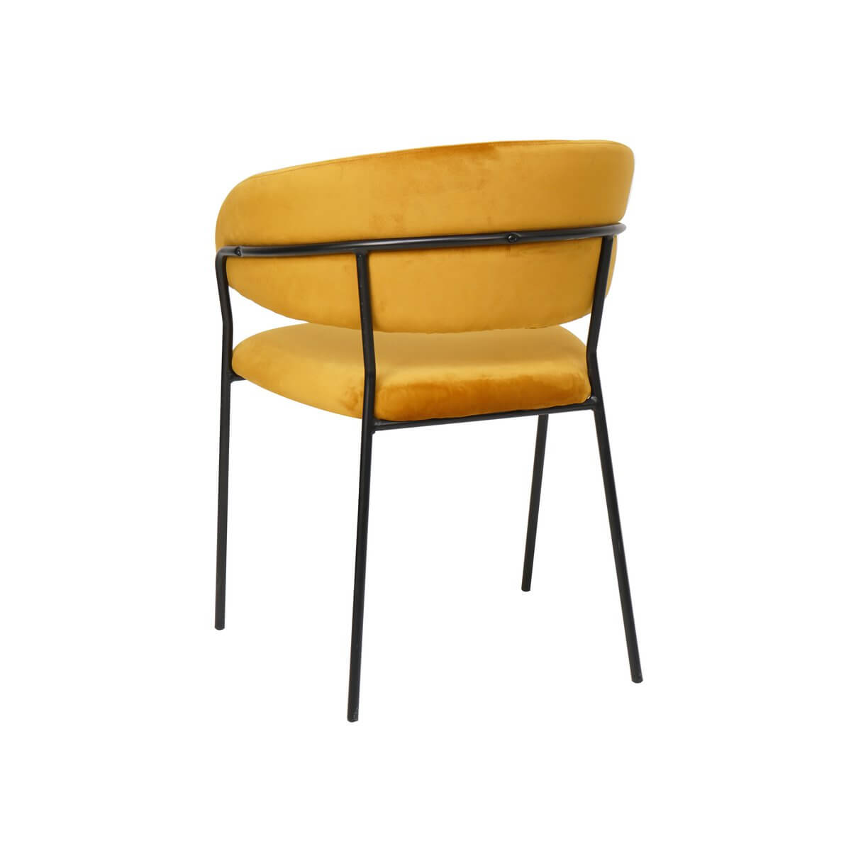Yellow velvet chair with quilted back - SalesFever