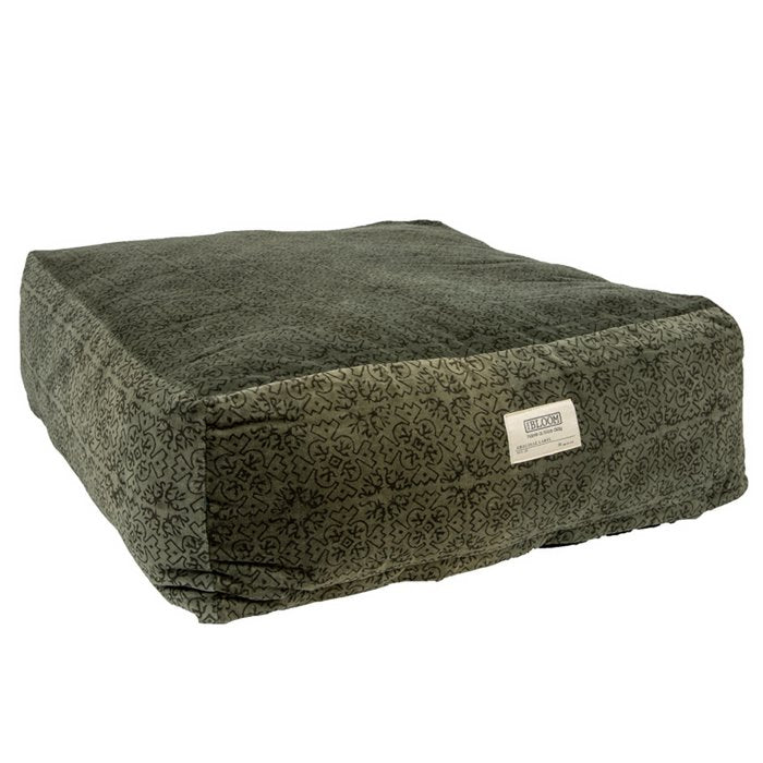 Fluwelen vloerkussen Violetta donker bos 65x65x25 - MrsBLOOM - Casanovio