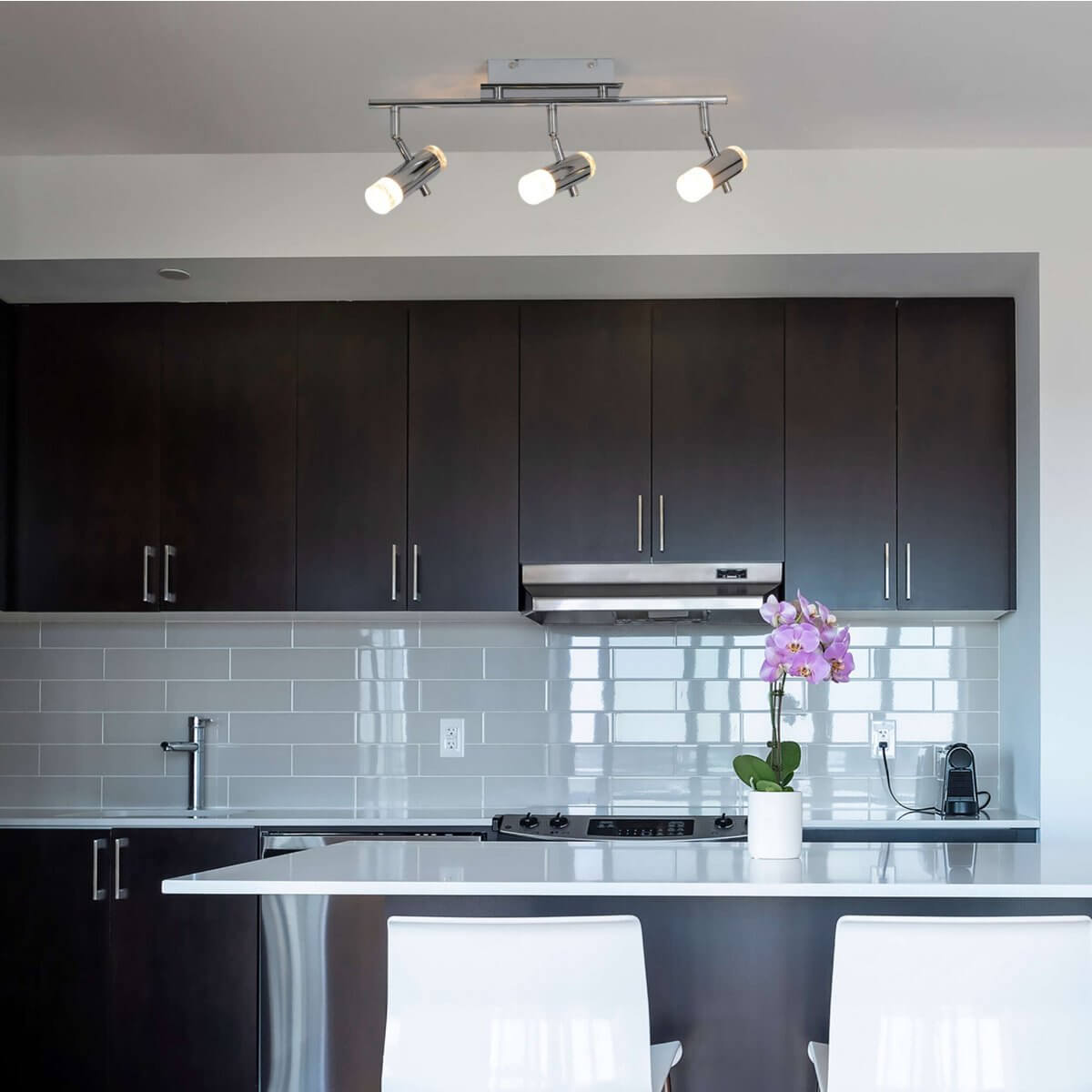 Garda LED Plafondlamp – Chroom – 46 cm