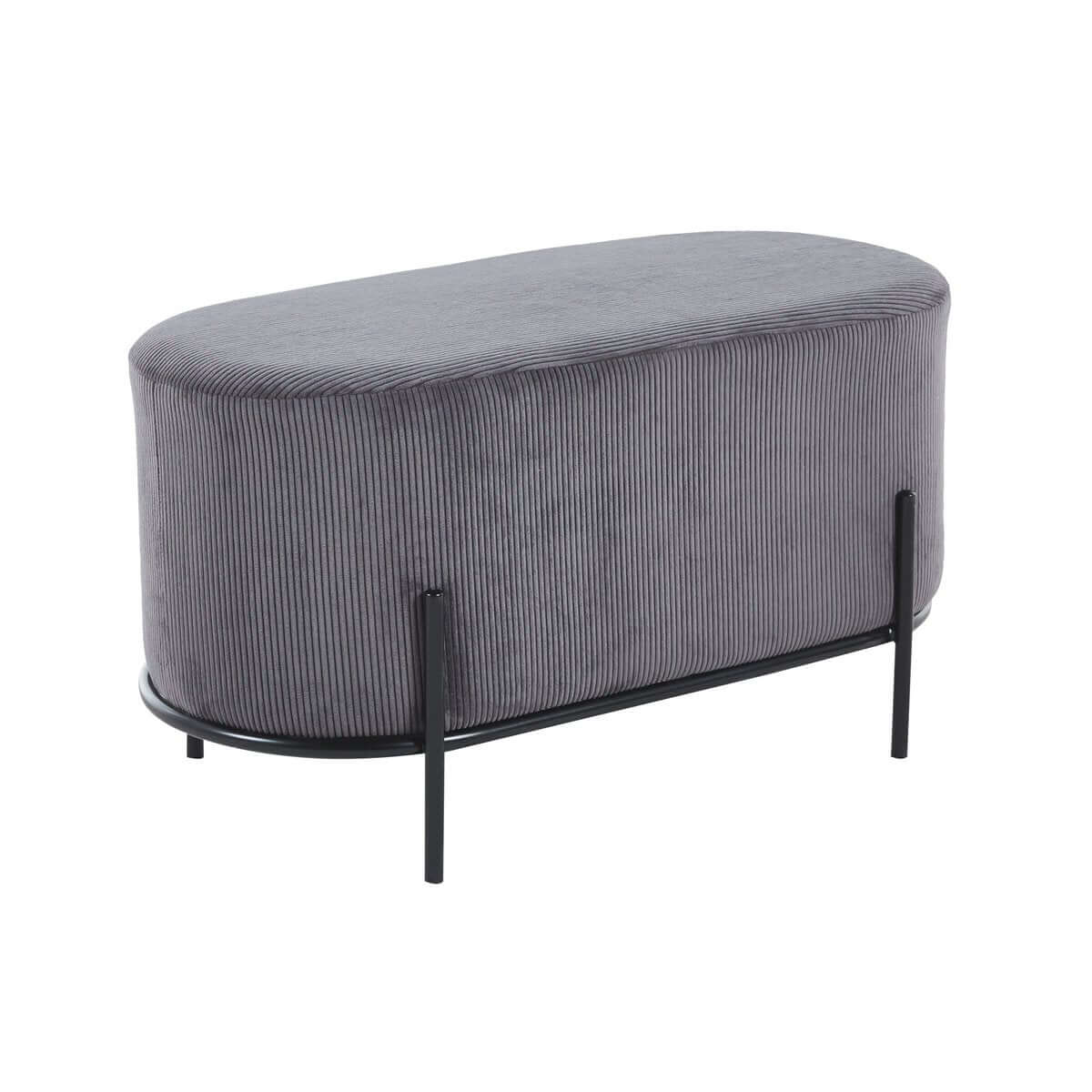 Polsterhocker Cord Optik Grau - SalesFever
