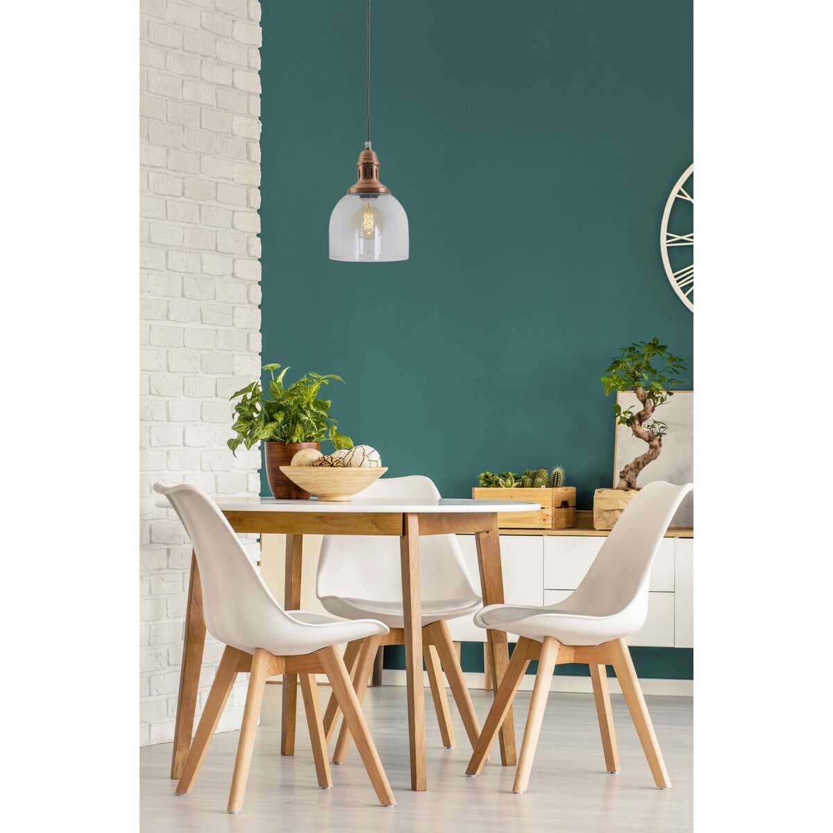 Glazen hanglamp “Mumbai” – Retro Klassiek in Koper | E27