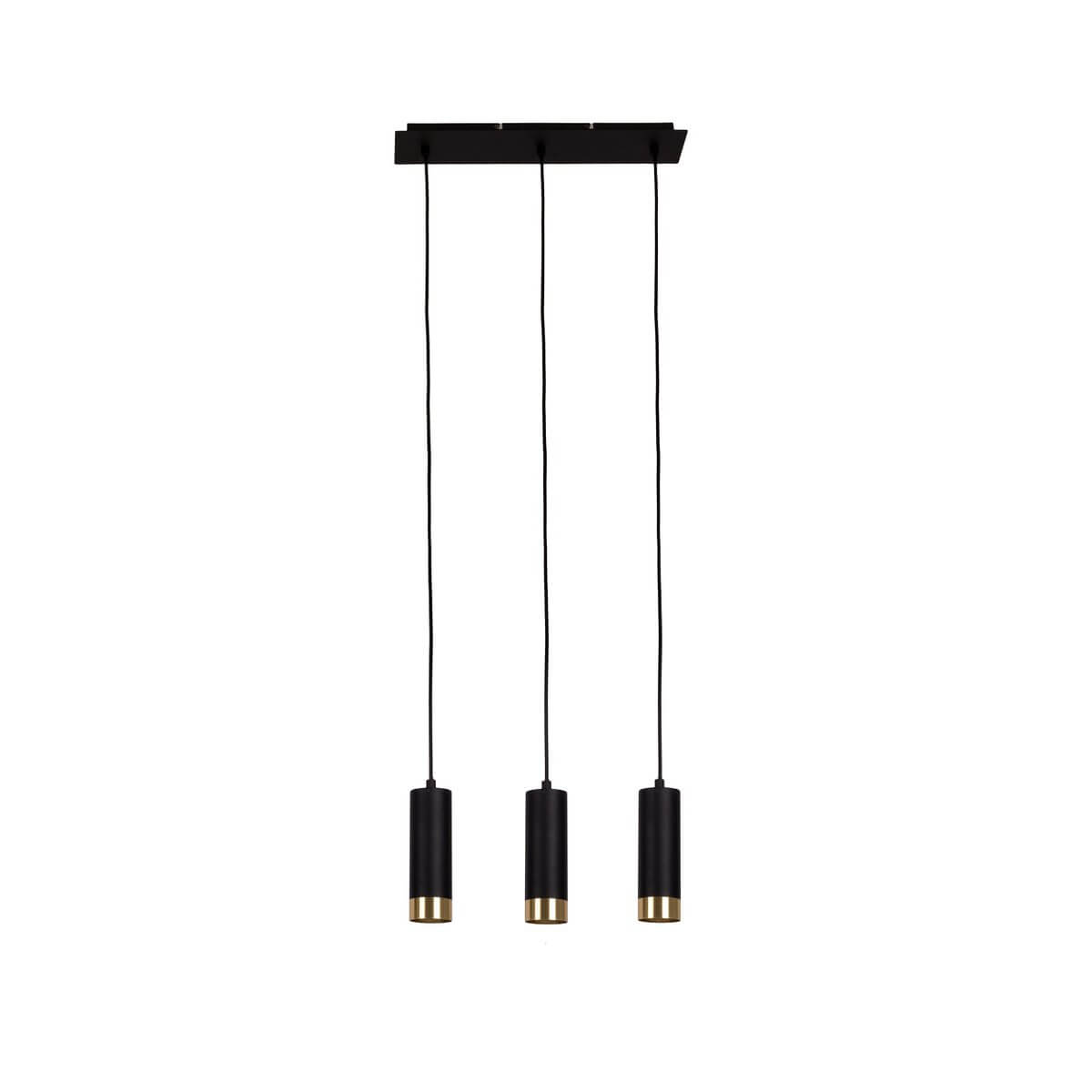 Hanglamp 3-lichts Mat Zwart Goud – Modern & Elegant