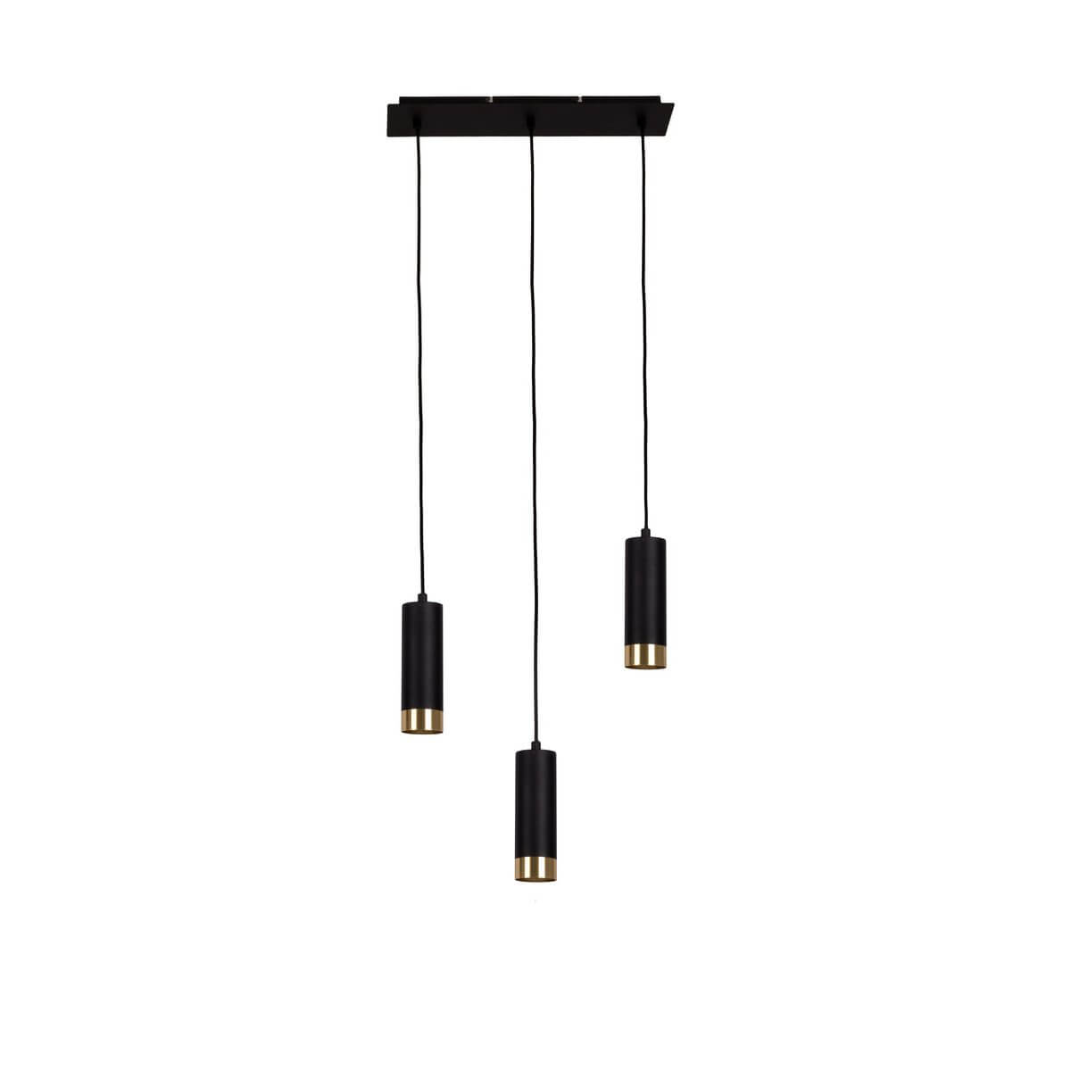 Hanglamp 3-lichts Mat Zwart Goud – Modern & Elegant