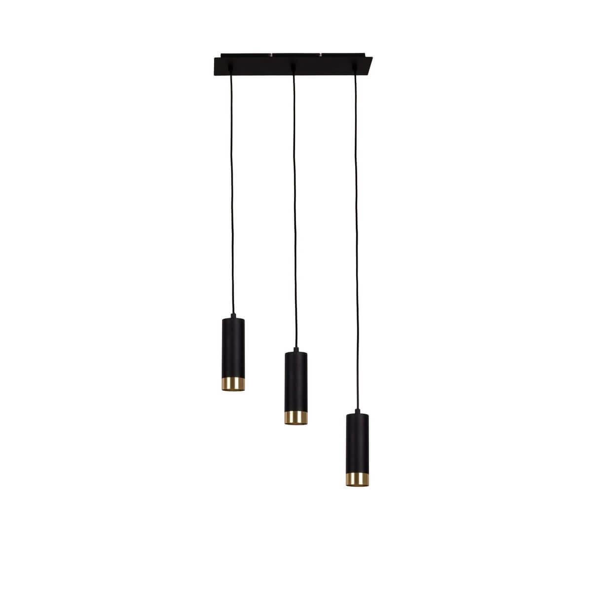 Hanglamp 3-lichts Mat Zwart Goud – Modern & Elegant