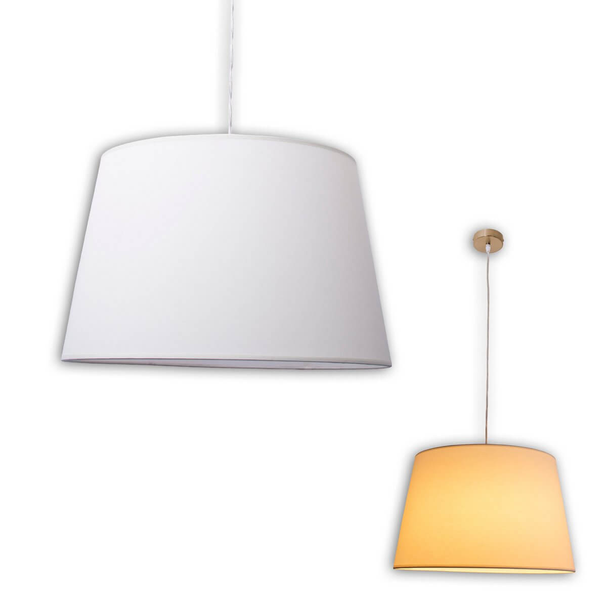 Hanglamp Beige Met Messing Accenten – Modern Warm Zacht Licht