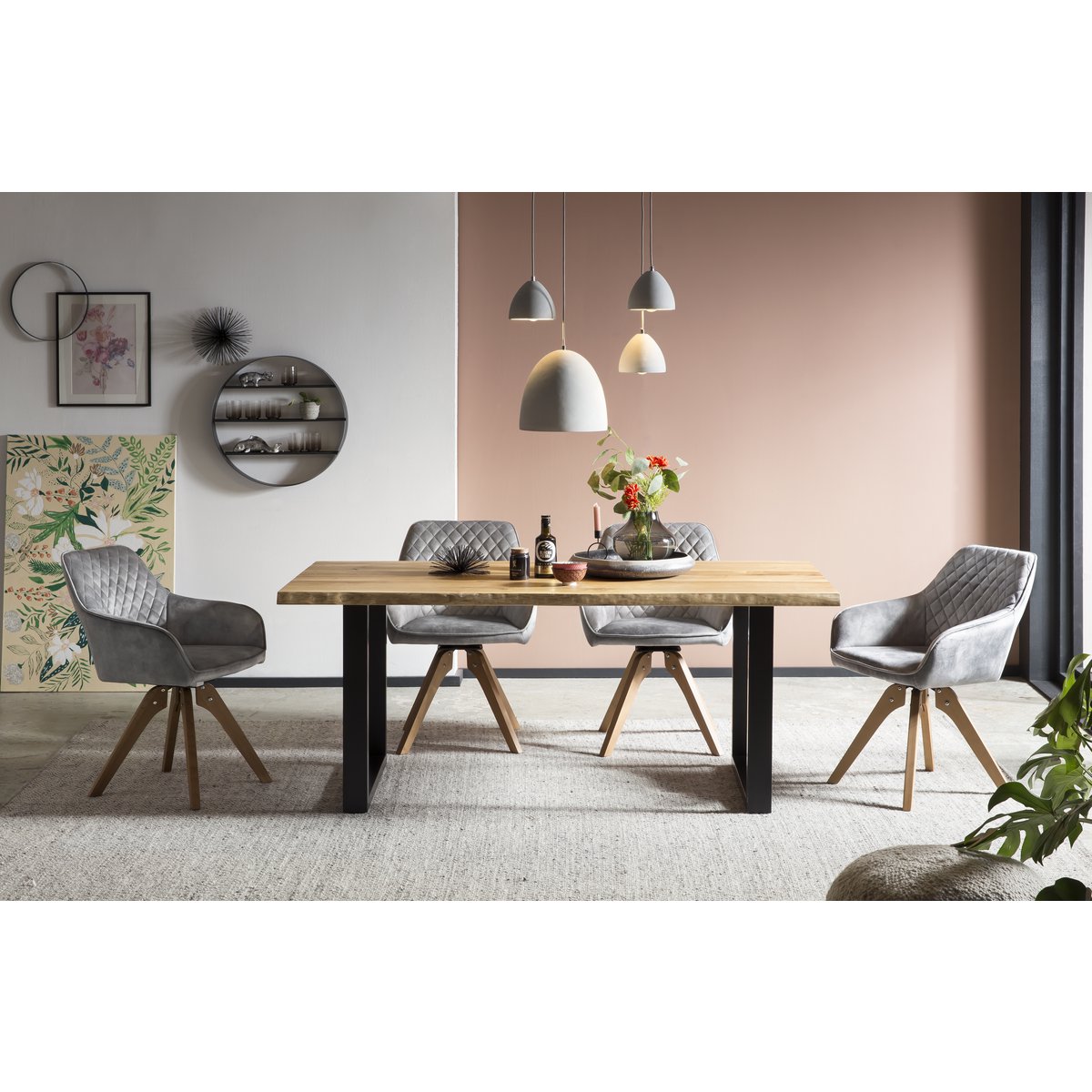 Hanglamp Beton Grijs 120 cm – Industriële Plafondlamp met Metalen Ophanging - SalesFever - Casanovio