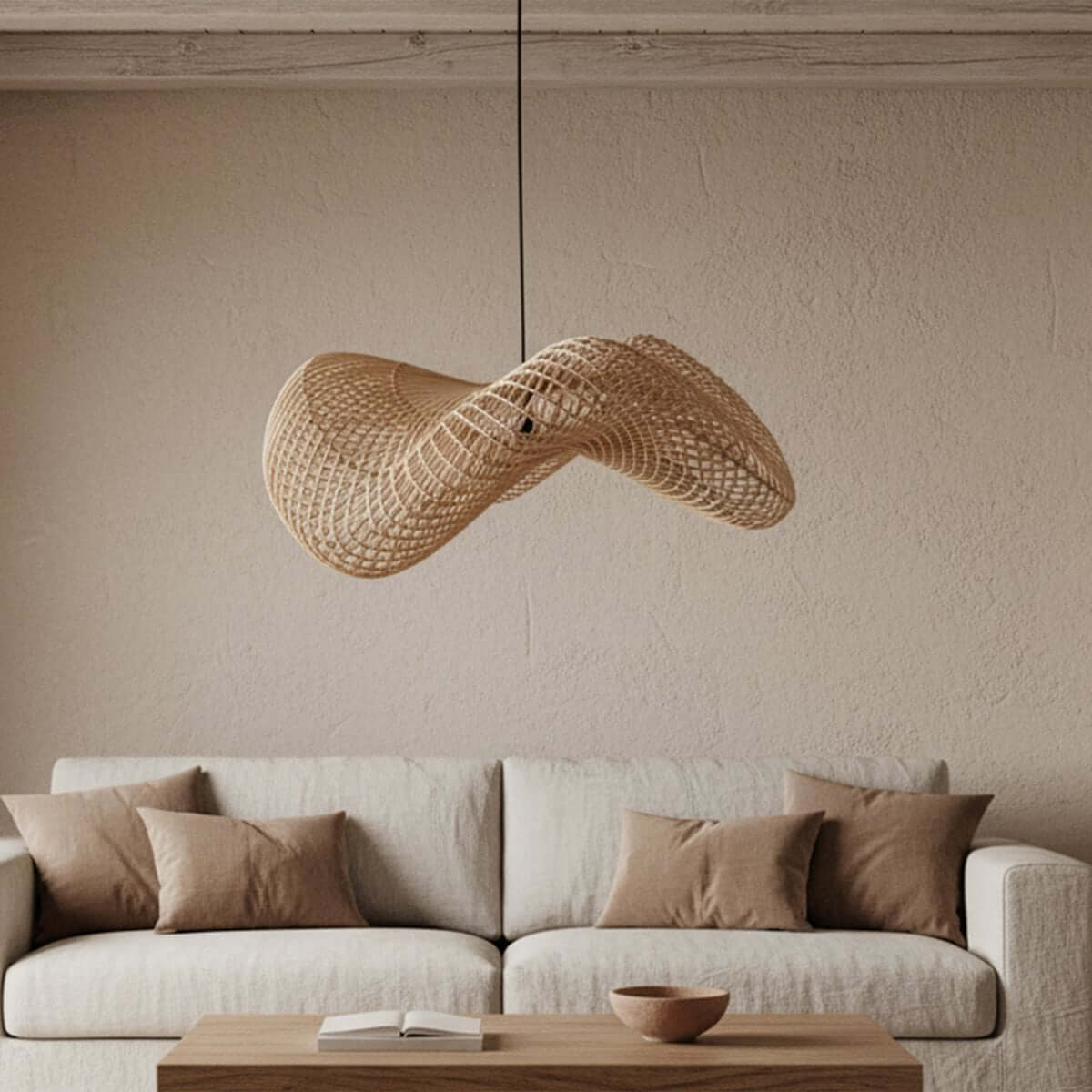 Wave hanging lamp natural large - Raw Materials