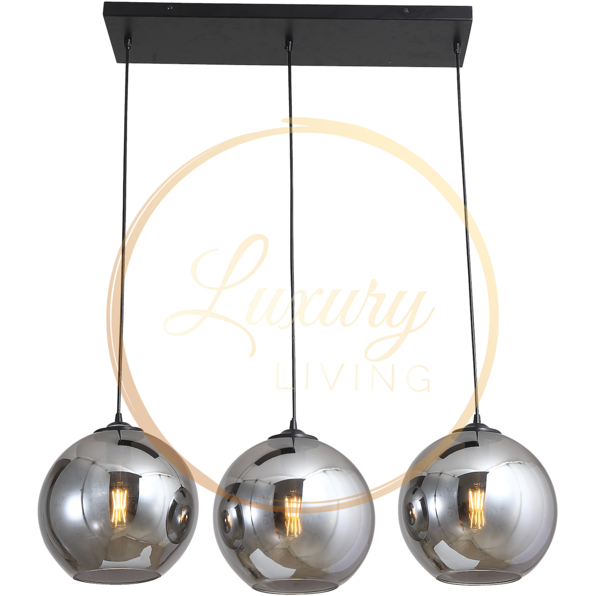 Hanglamp Smoke Glas 3-Licht Recht - Luxury Living B.V. - Casanovio