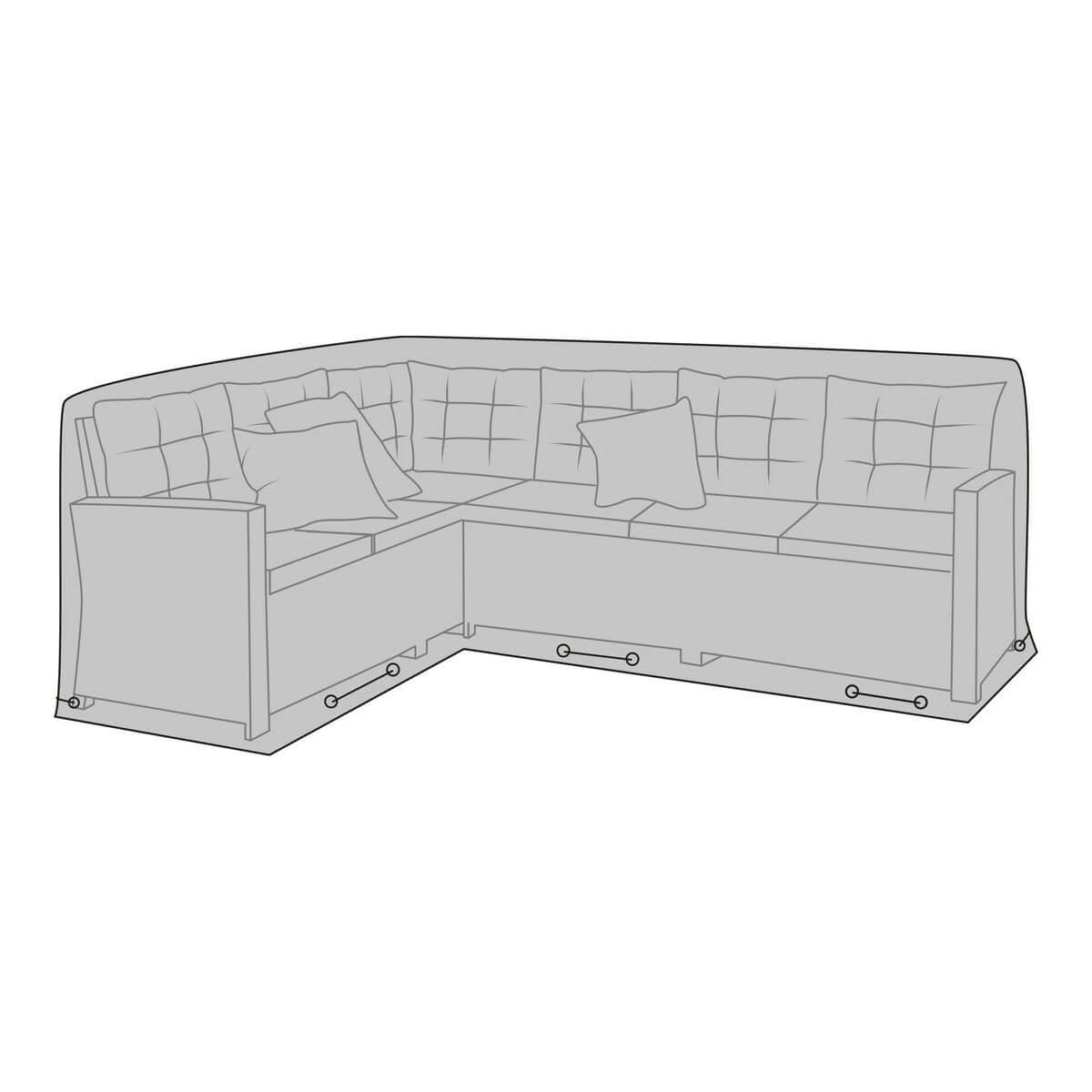 Hoekset hoes polyester zwart voor rechts/links opstelling - 252 × 100 × 90 cm