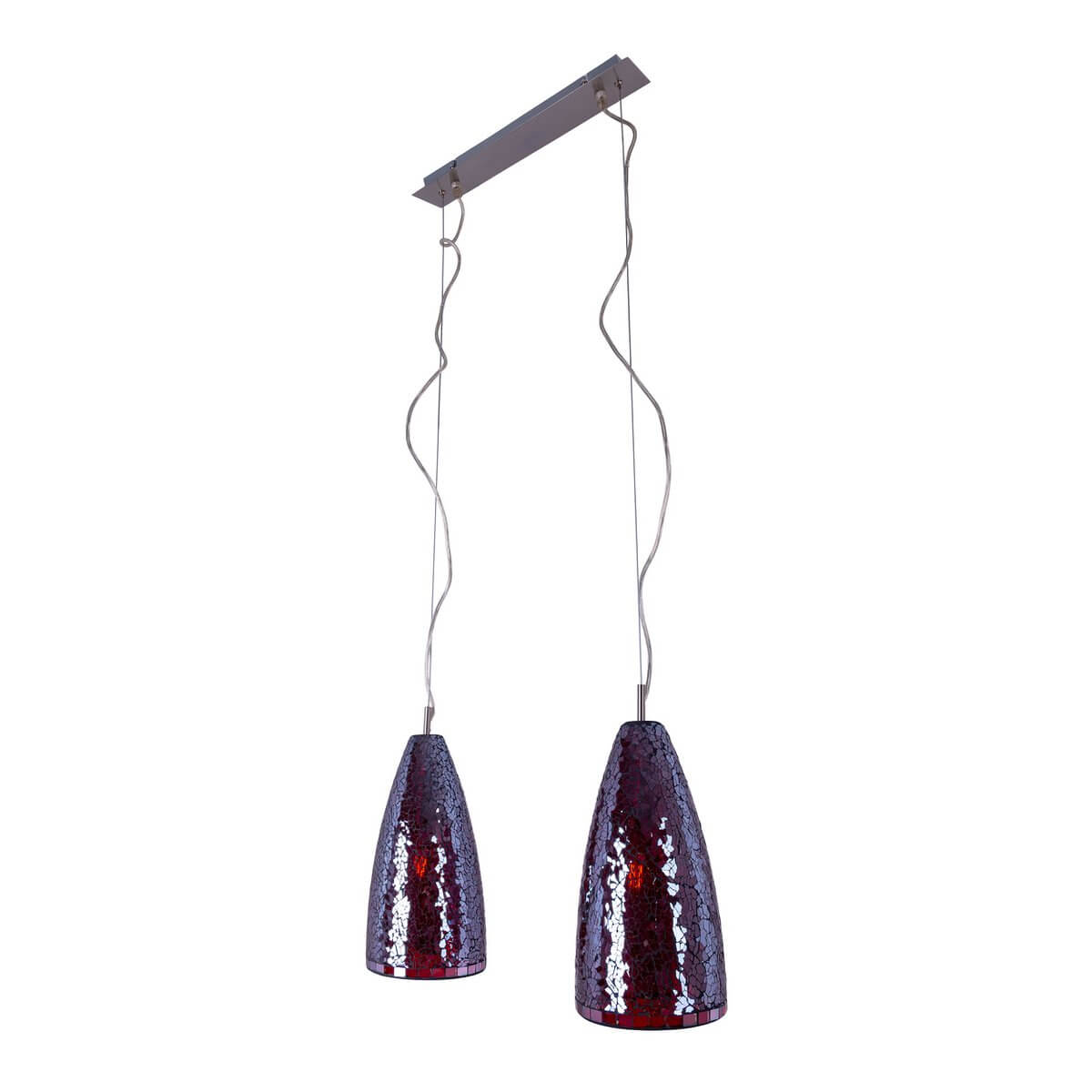 Individu hanglamp met 2 glazen elementen - 41 × 8 × 105 cm