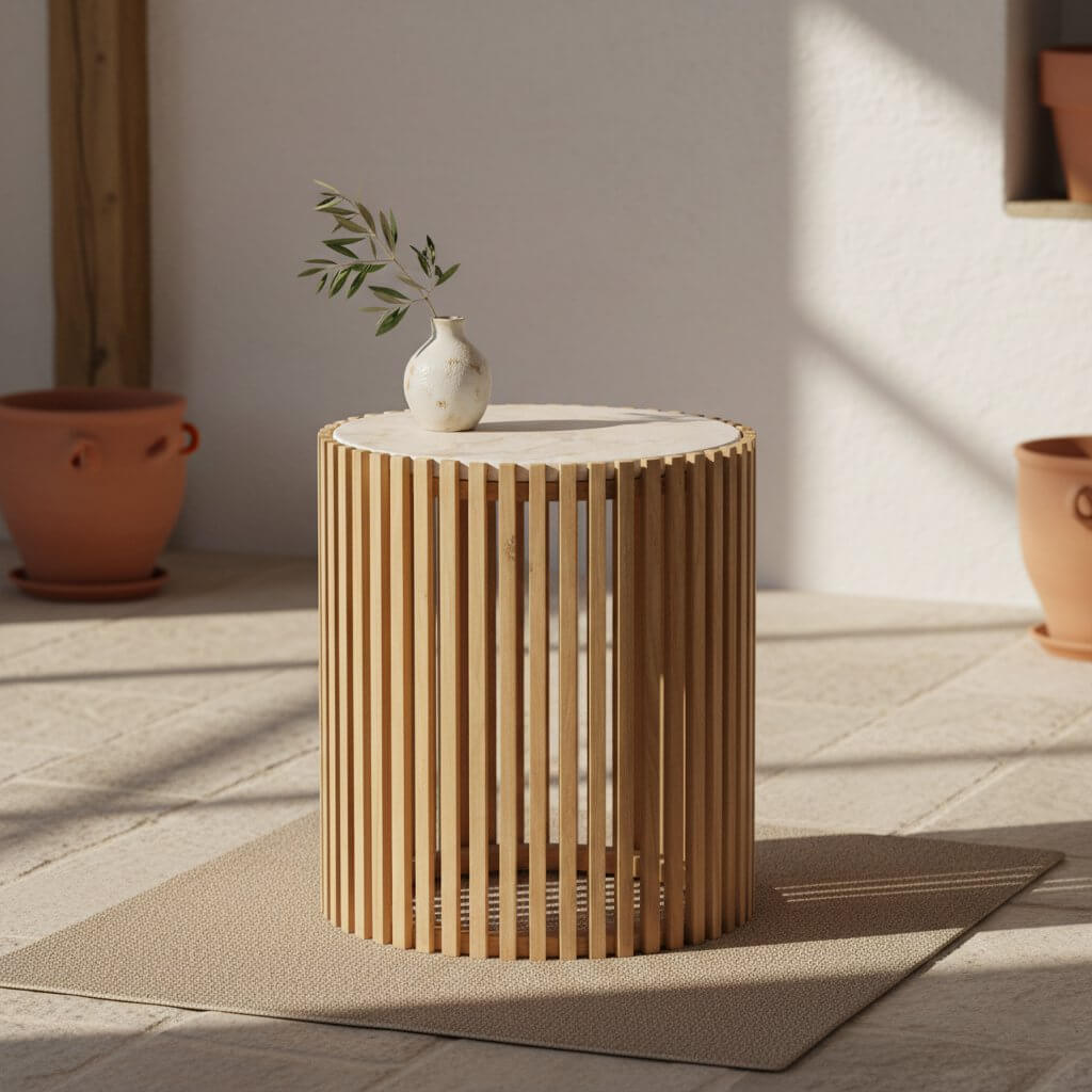 Infinity bijzettafel Round - Raw Materials