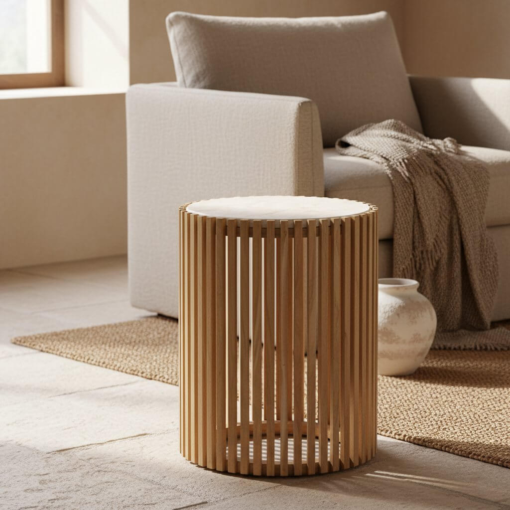 Infinity bijzettafel Round - Raw Materials