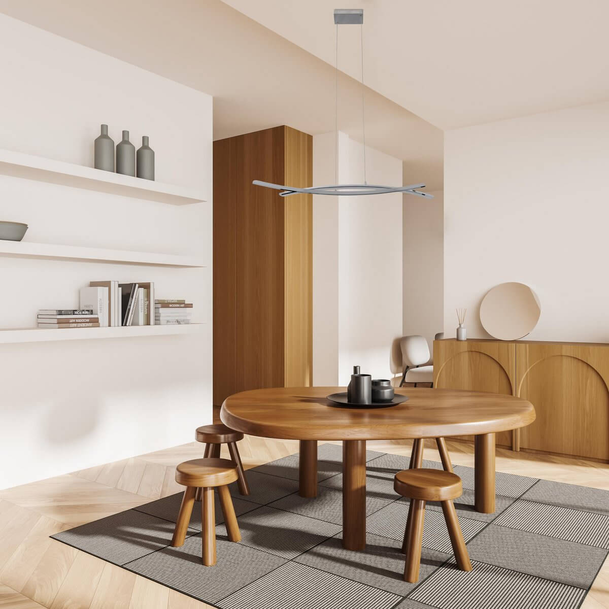 LED Hanglamp Metaal Zwart - Modern Cirkelontwerp Minimalistisch