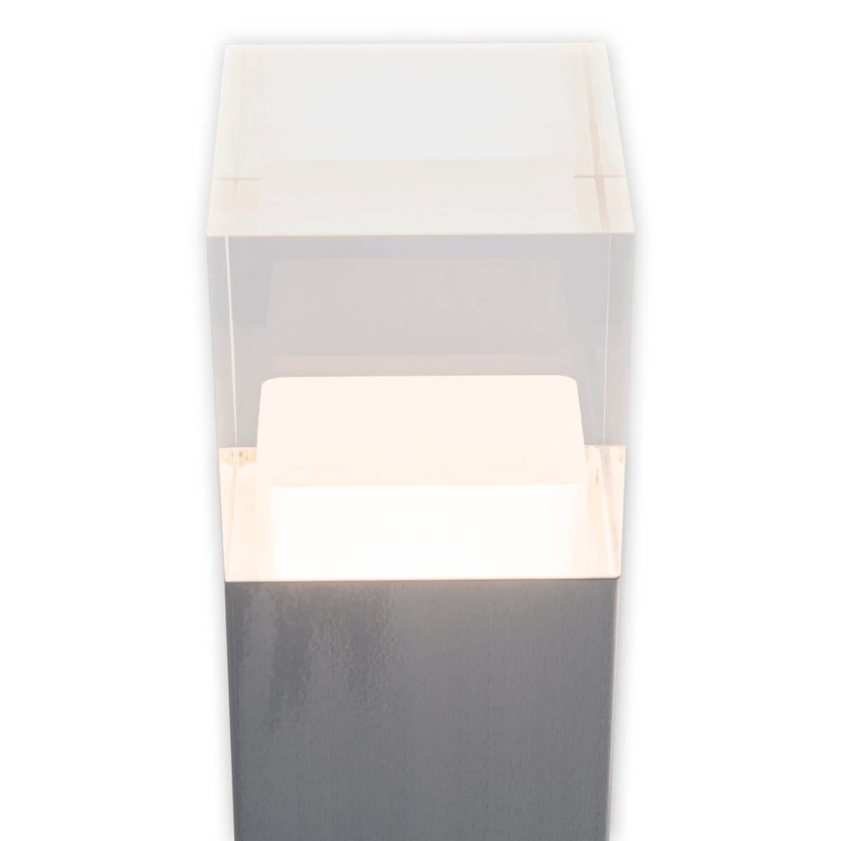 Leah staande buitenlamp ice cube - opaal kunststof - 8 × 8 × 62 cm