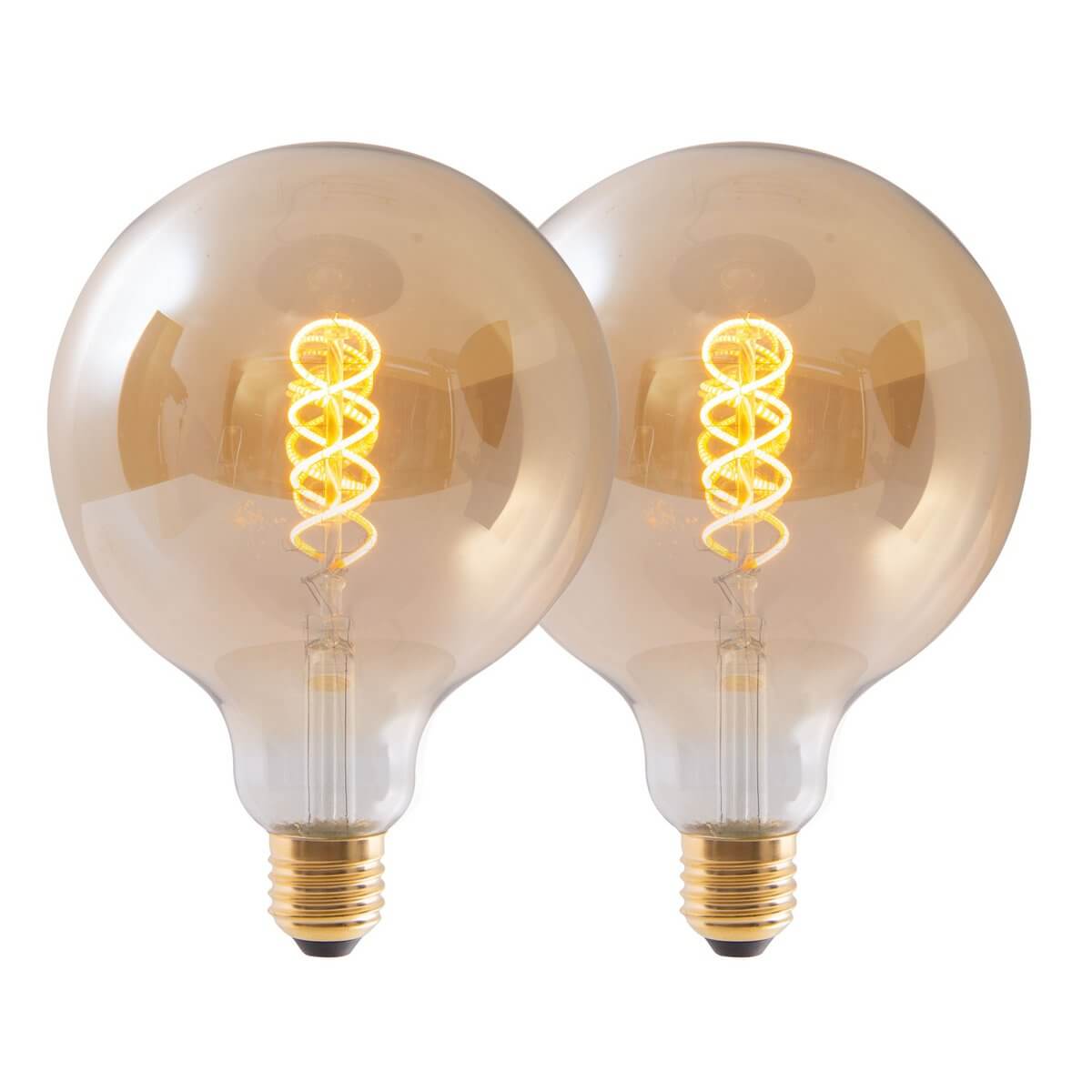 Led filamentlamp amber E27 - 5W warm wit - set van 2