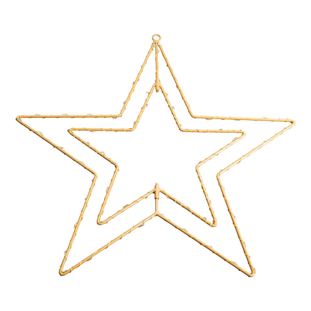 Led kerstster outdoor goud - met metalen draadframe - 40 × 40 × 40 cm