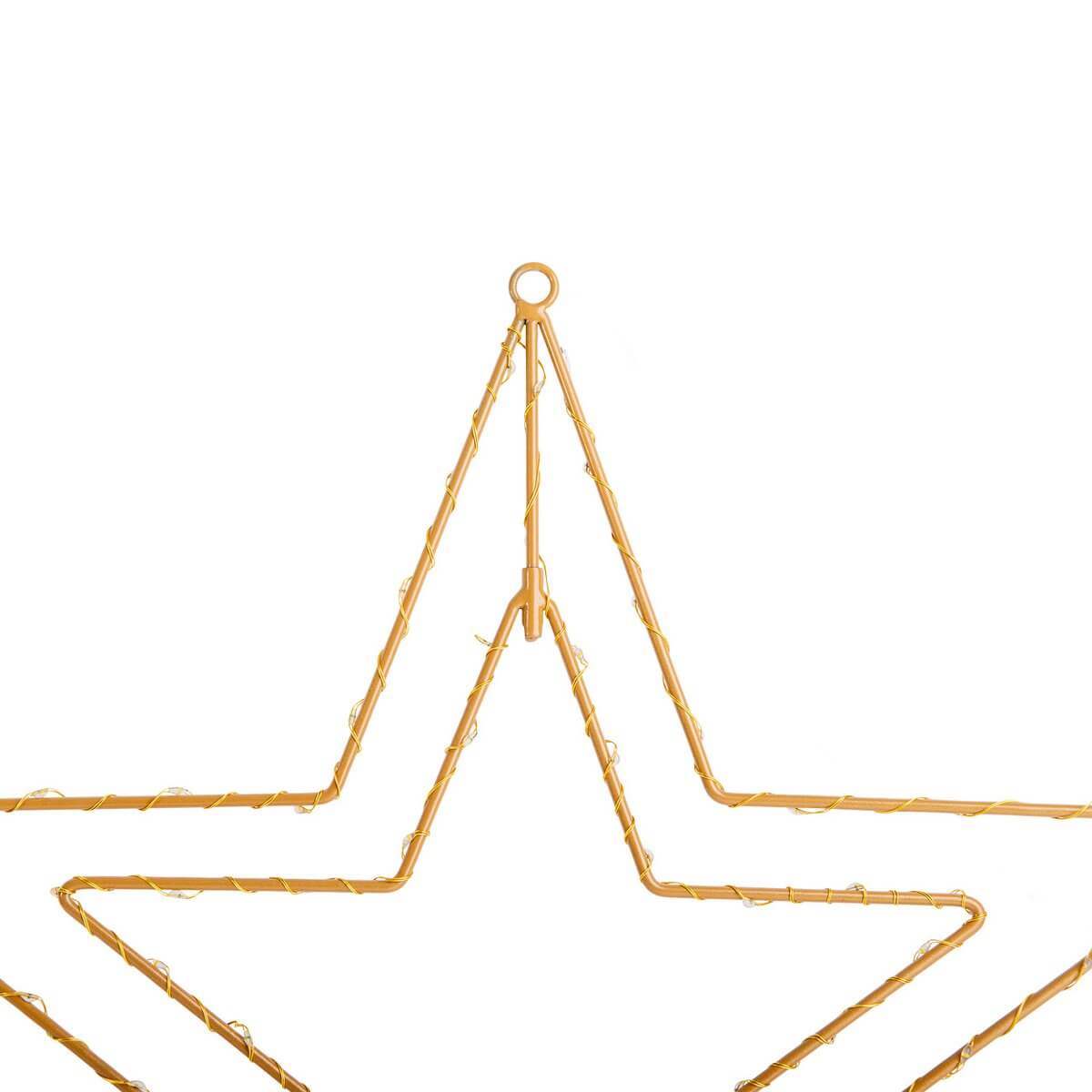 Led kerstster outdoor goud - met metalen draadframe - 40 × 40 × 40 cm