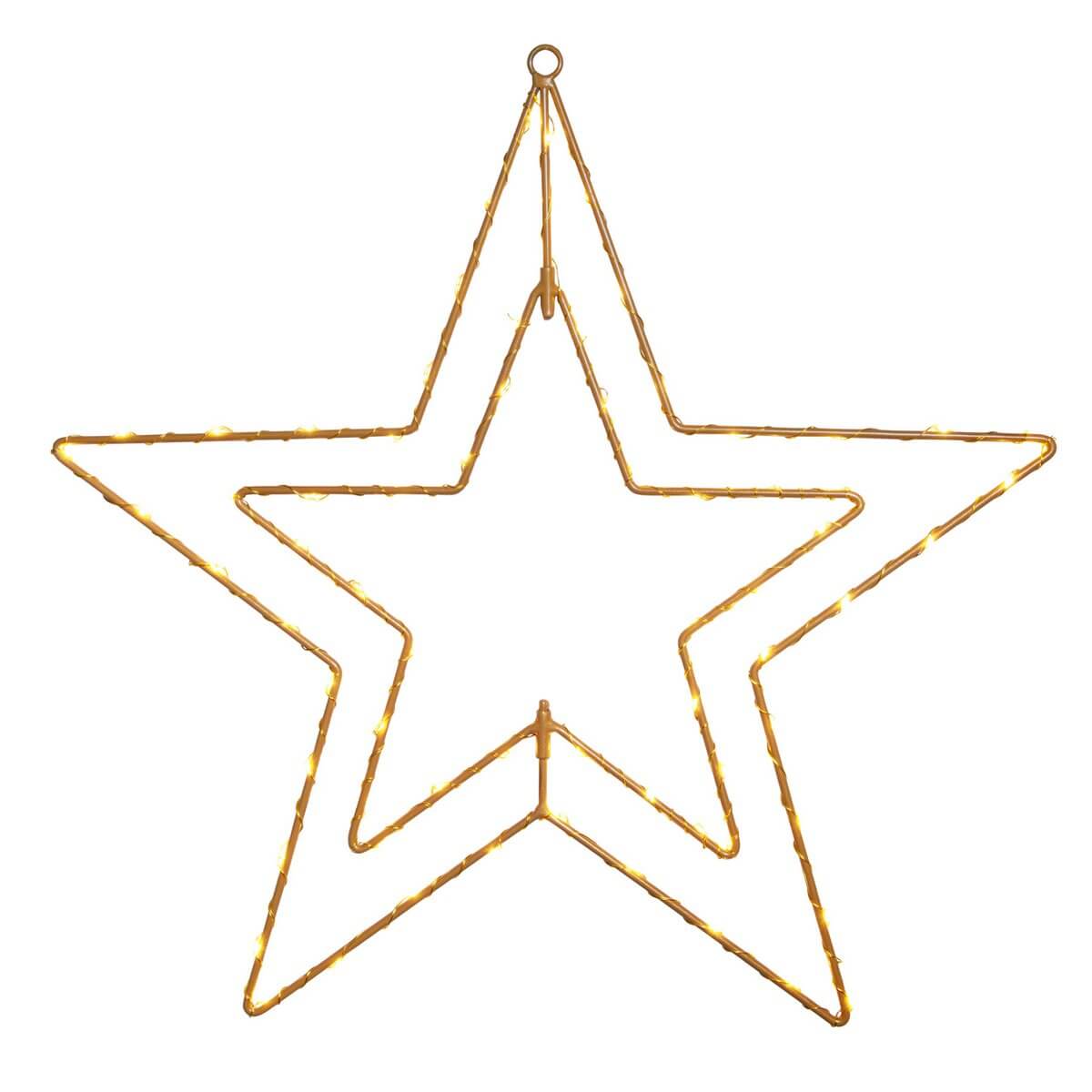 Led kerstster outdoor goud - met metalen draadframe - 40 × 40 × 40 cm