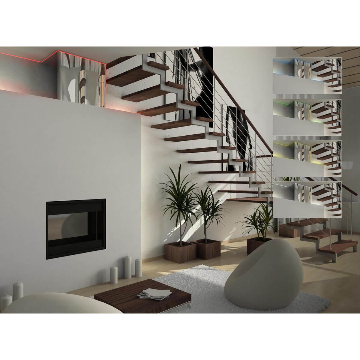 Ledstrips RGB dimbaar - met infrarood afstandsbediening - set van 5