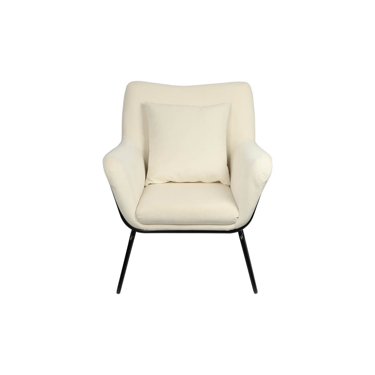 Lounge chair upholstered in beige velvet - SalesFever