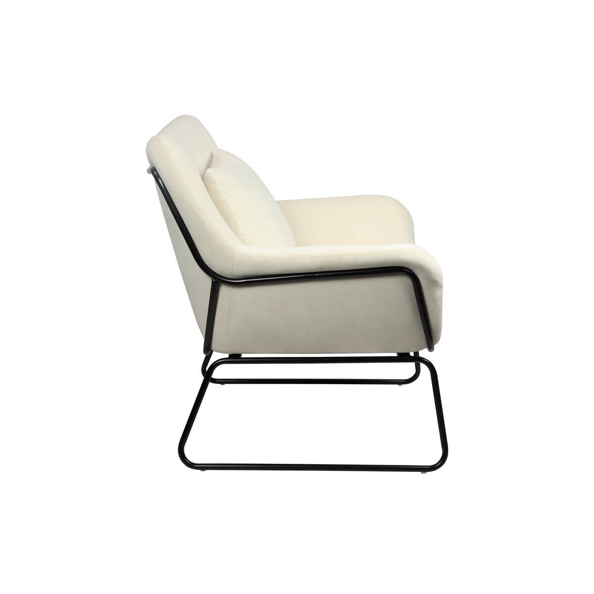 Lounge chair upholstered in beige velvet - SalesFever