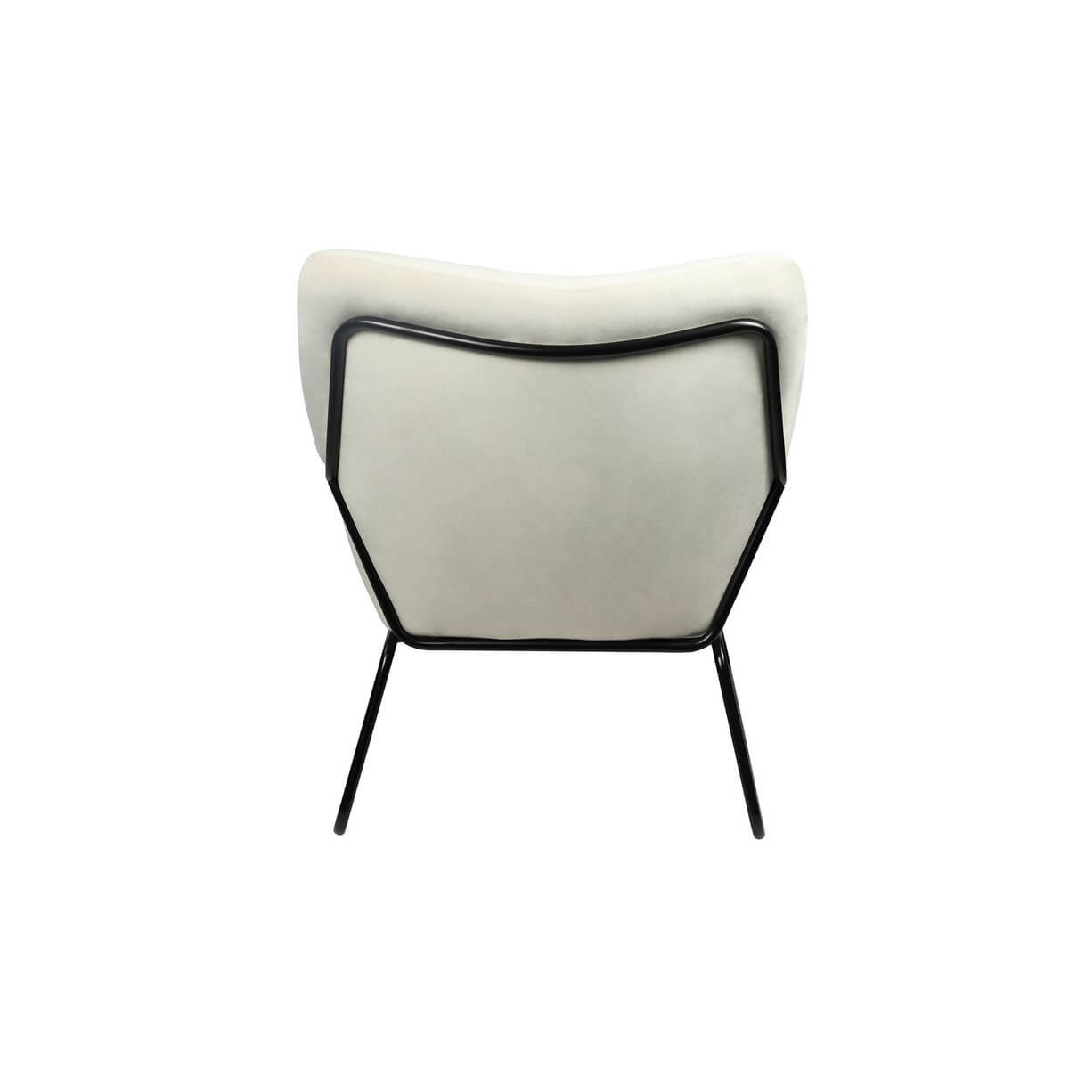 Lounge chair upholstered in beige velvet - SalesFever