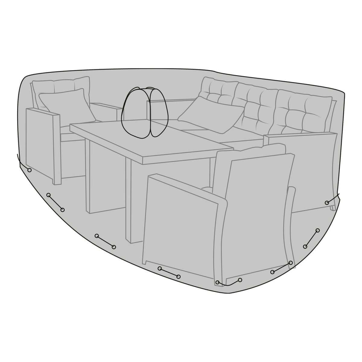 Loungehoes polyester zwart - 210 × 180 × 95 cm