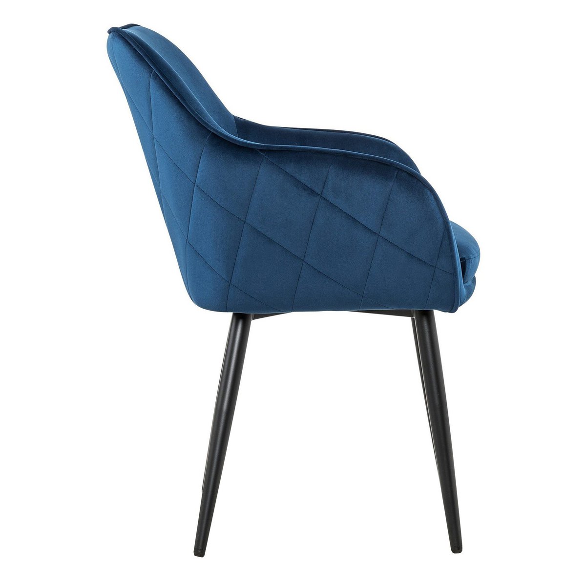 Luxe Fluwelen Eetkamerstoel met Armleuningen – Modern Chic – Blauw/Zwart - SalesFever - Casanovio