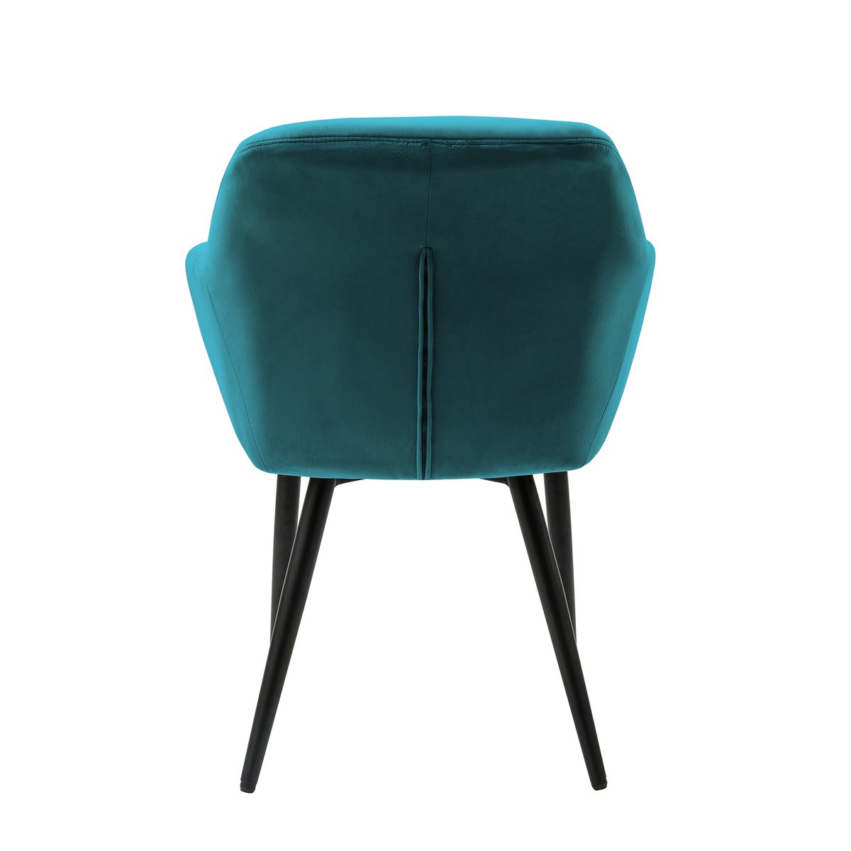 Moderne Eetkamerstoel Turqoise Fluweel - Met Armleuningen en Zwart Metalen Frame - SalesFever - Casanovio