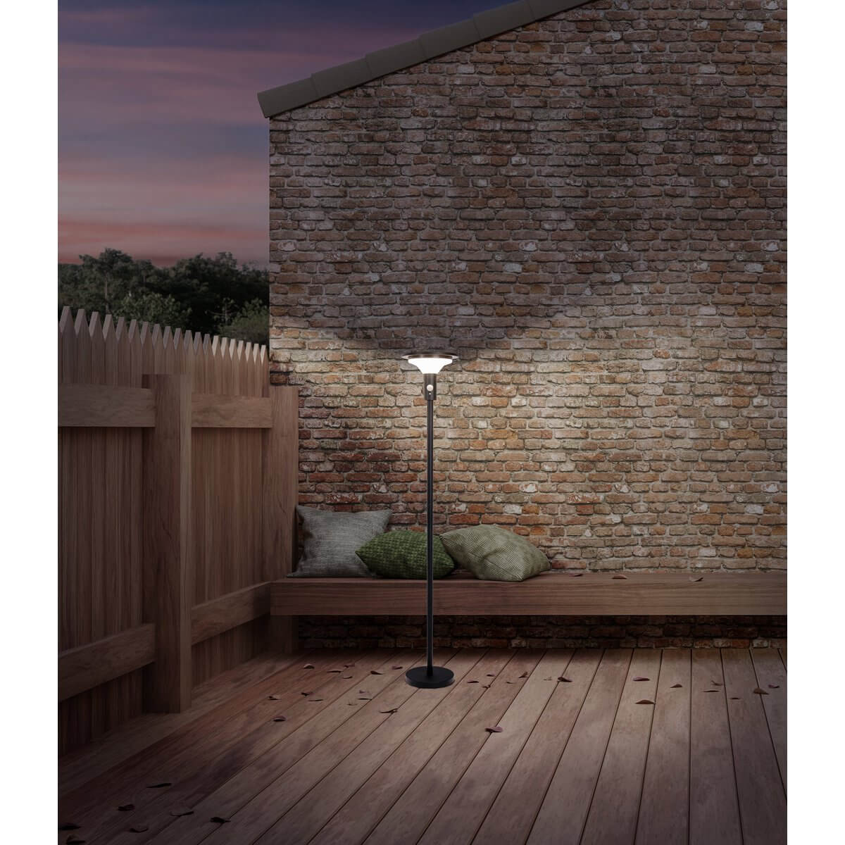Nora solar staande buitenlamp zwart - met bewegingssensor - 21 × 25 × 139 cm