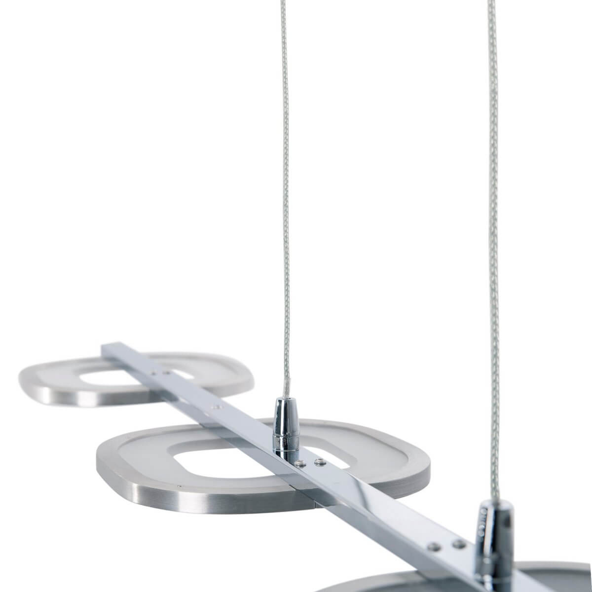 Näve LED hanglamp balk staal blank - met chromen details - 100 × 16 × 150 cm