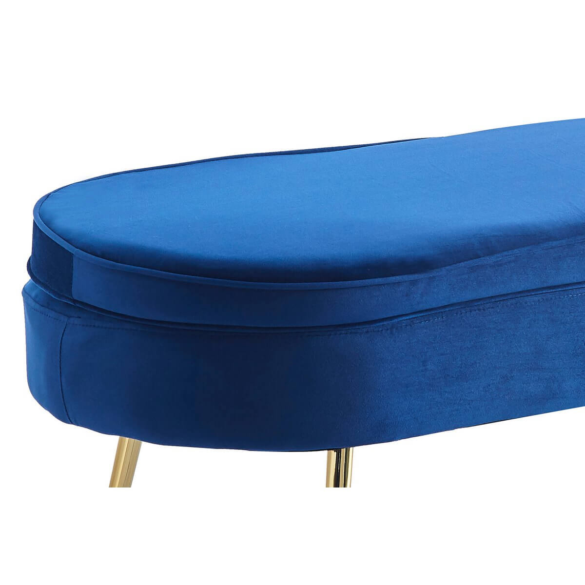 Sitzpouf oval aus Samt Dunkelblau - SalesFever