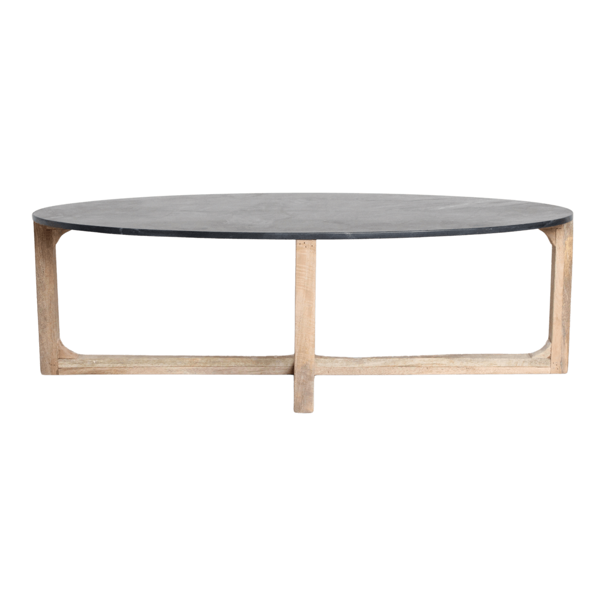 Ovale marmeren salontafel - zwart - 120x60x38 cm - Raw Materials