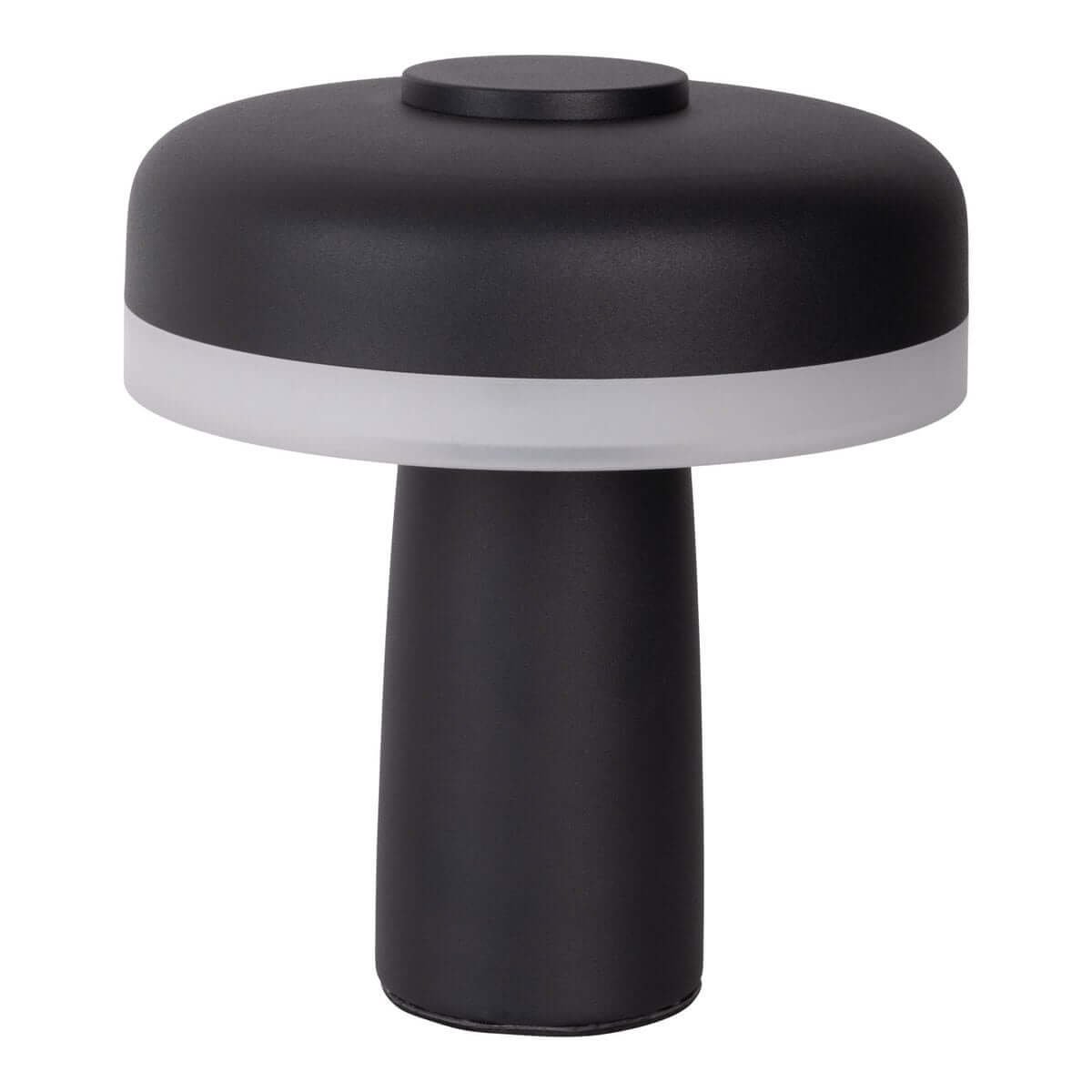 Pilu draadloze tafellamp zwart metaal - dimbaar met touch - Ø 15 × 16,5 cm