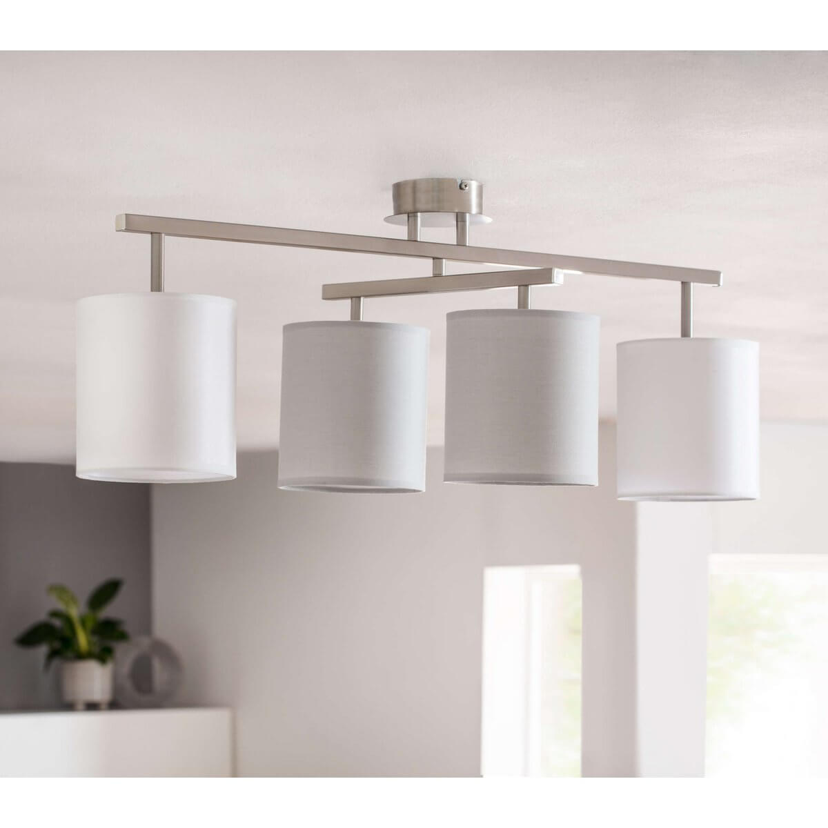 Plafondlamp met verstelbare kappen grijs wit - E27 - 82 × 29 × 33 cm