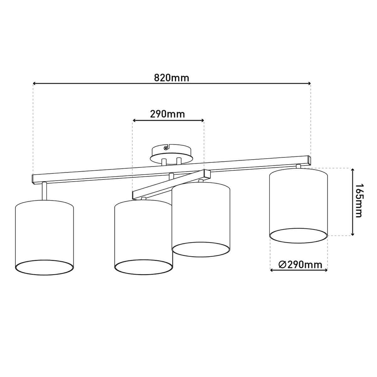 Plafondlamp met verstelbare kappen grijs wit - E27 - 82 × 29 × 33 cm