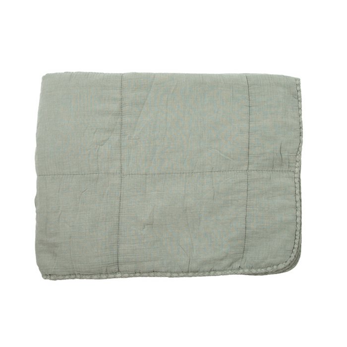 Plaid Charlotte Oudblauw – Gewatteerde Katoenen Sprei 70×240 cm - MrsBLOOM - Casanovio