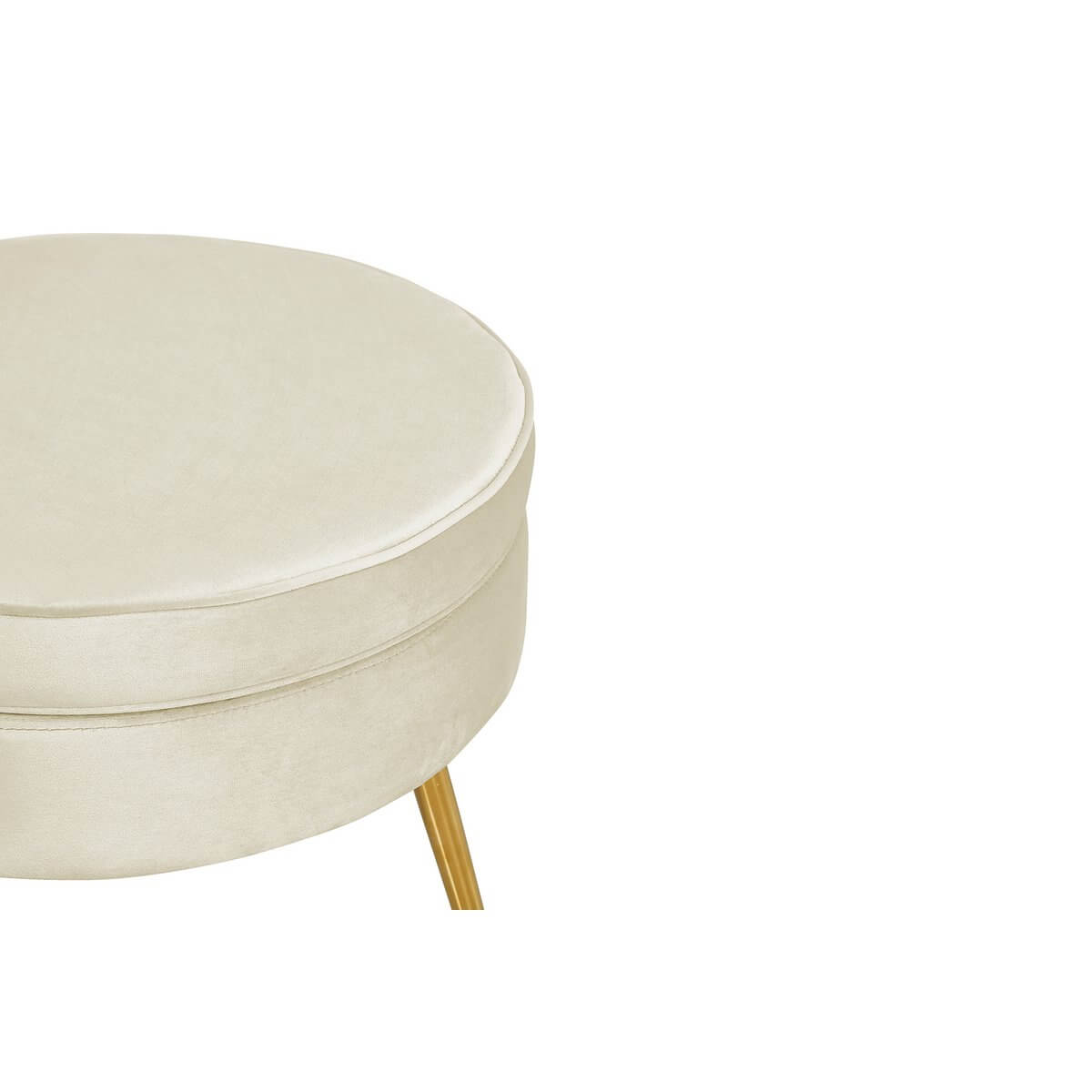 Round pouf in beige velvet - SalesFever