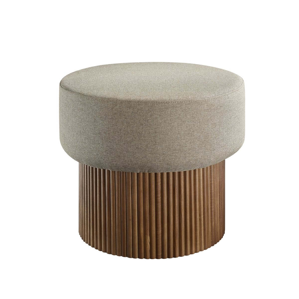 Seat pouf with storage space Ø 50 cm walnut/brown - SalesFever