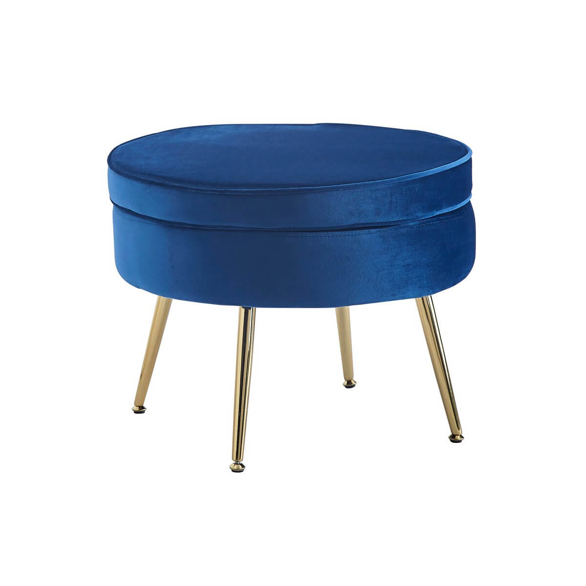 Sitzpouf rund aus Samt Dunkelblau - SalesFever