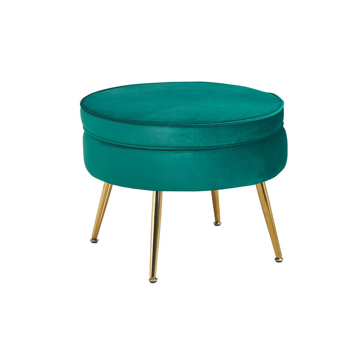 Round velvet pouf green - SalesFever